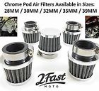 B3001f8b-a11 2fm-25-pod - Short Chrome Clamp On Air Filter Cleaner Pod Suzuki Vintage