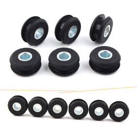 6x Black Gas Tank Mounts For Harley Softail Rubber Grommets Fxwg Motor