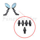 738422043113 Finestmotor Motorcycle Racing Rearview Side Mirrors Bolt Black