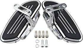 M05-041-azo-1 Anzio Chrome Streamliner Passenger Footboard Floor Board Kit For 93-23 Harley Touring