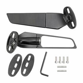 Eoq-fmczz-86411 Auxito 2 Adjustable Wind Swivel Wing Fin Rearview Side Mirror For Honda Suzuki Kawasaki