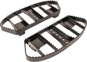 B13-1050b Burly Brand Floorboard Foot Pegs For Rider Serrated Claw Grip Steel Satin Black