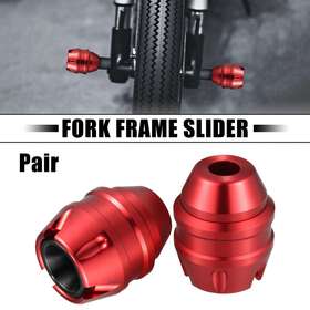Carpopart 745065875254 2pcs Anti Drop Fork Frame Slider Motorcycle Wheel Crash Falling Protection Red