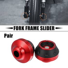 Carpopart 746453195251 Pair Motorcycle Wheel Front Fork Frame Sliders Falling Protection Red Universal