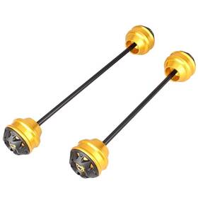 Dictorcoltd 550748612817 Axle Fork Crash Sliders Protector For Yamaha R25/r3 15-16 Front&rear Wheel Gold