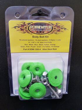 1200-a-xg Dominator Race Products Body Bolt Kit Xtreme Green Allen Head