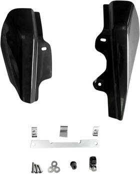 0504-0323 Drag Specialties Black Frame Mounted Heat Deflectors For 2001-08 Harley Touring