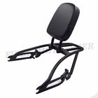 Fmmt502-014-01 02-bk Finestmotorever Black Sissy Bar Backrest Luggage Rack For 686437246947