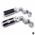 Gtcmt216-050 216-051-cd Httmt Chrome Gear Skull Head Foot Peg Rests 738422044622