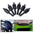 Gtcmt218-001-bk1 6 Pcs Httmt Universal Black Motorcycle Spike Bolts Windscreen Fairings 746278632207