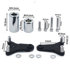 Hkmt219-063a-cd Hongk Chrome No Cut Frame Slider Crash Protector For 2011-2020 Gsx-r 600/750