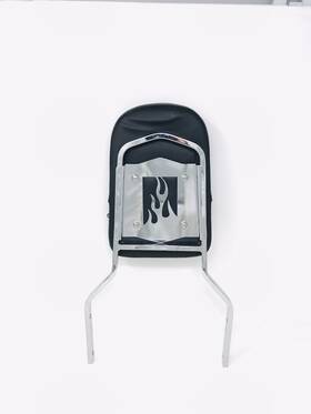 Usmt144-f-cd Httmt Chrome Flame Backrest Sissy Bar With Leather Pad For Honda Shadow Ace 1100