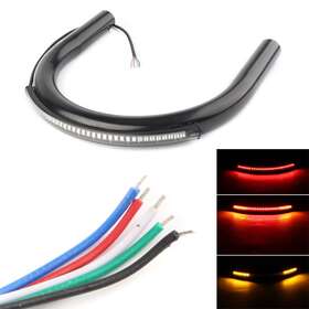Hukyu 612012622165 210mm Rear Seat Frame Hoop Loop With Led Turn Signal Brake Light For Cafe Racer