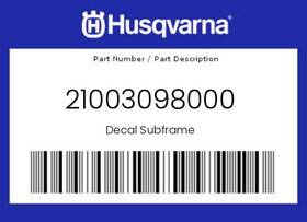 Husqvarna 21003098000 Genuine Decal Subframe -