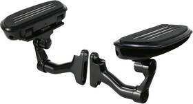 Fba-jt015b-bk Junjumoto Adjustable Streamliner Passenger Footboard Kit For Harley Touring 93-25 Black