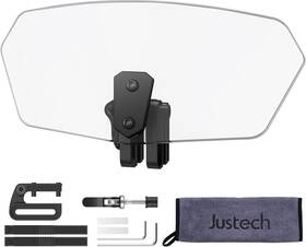 Jsp-020 Justech Universal Motorcycle Windshield Adjustable Wind Deflector Clip Smoke