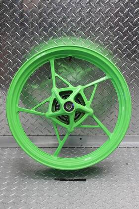 7814608 Kawasaki 2024 Ninja Ex500 Abs Green Front Wheel Rim J17m/cxmt3.00