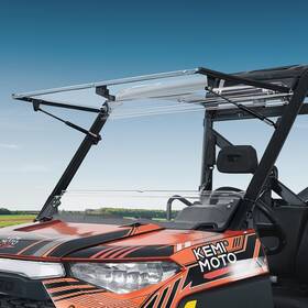 B0110-14601cl Kemimoto 2-in-1 Flip Windshield Compatible With Ranger 1000 Scratch Clear