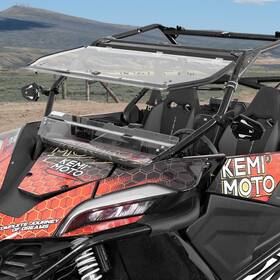 B0110-15626-cl Kemimoto Folding 2-in-1 Half Flip Utv Front Shield. Compatible With Clear
