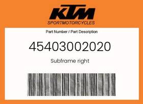 Ktm 45403002020 Genuine Subframe Right -