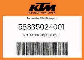 58335024001 Ktm Genuine Radiator Hose 20 X 26 -