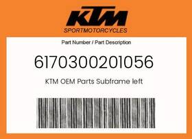 Ktm 6170300201056 Genuine Subframe Left - Ktm 6170300201056 Genuine Subframe Left -