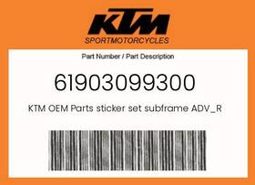 Ktm 61903099300 Genuine Sticker Set Subframe Adv R 23 -