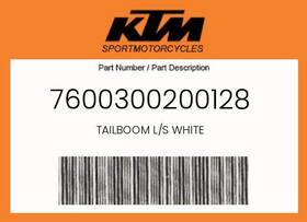 Ktm 7600300200128 Genuine Tailboom L/s White -
