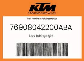 Ktm 76908042200aba Genuine Side Fairing Right -