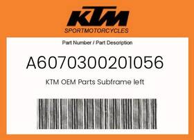 A6070300201056 Ktm Genuine Subframe Left - A6070300201056 Ktm Genuine Subframe Left -