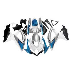 Mzyparts Fwk8-122 #bri-79 Blue White Silver Fairings Kit For 2008-2010 Suzuki Gsxr600 Gsxr750 K8 Bodywork