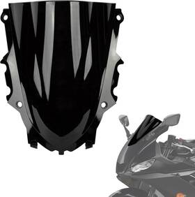 Ws0233ba Psler Windshield Windscreen Double Bubble For Yzf R3 R25 2019-2023 Black