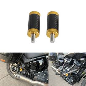 Us-eg-010-gd Q-motoshop Crash Bar Slider End Kit For Harley Softail Dyna Low Rider Street Bob Fat