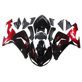 65caiqt Qing Zx10r 2006-5 #65caiqt Abs Red Black Fairings Kit For Kawasaki Ninja 2006 2007 06 07 Body