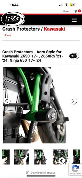 Cp0416wh R&g New Crash Protectors - Aero Style For Kawasaki Z650 Ft17- Z650rs Ft21- Ft24