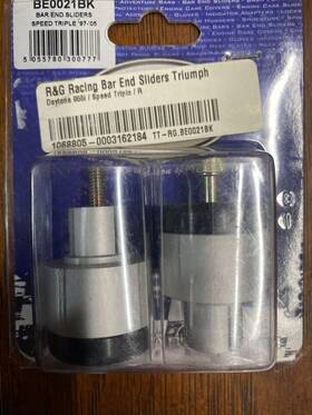 Be0021bk R&g Racing M-001 New Black Bar End Sliders 1997-2005 Triumph Daytona T595