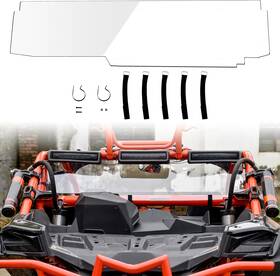 030611 Sautvs Rear Windshield Kit For Maverick X3 Heavy Duty Back Window Shield