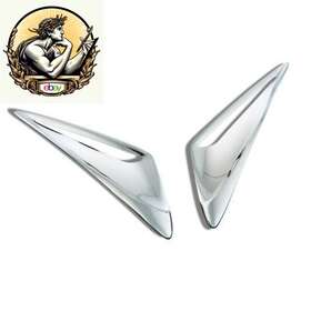 52-796 Show Chrome Accessories Motorcycle Windshield Garnish Vent For Silver