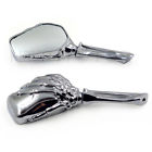 Smt333-cd1 Smtmotor Motorcycle Chrome Skull Skeleton Hand Side Rearview Mirrors For