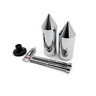 Fm-mt290-027-cd Spike Frame Slider Crash Protector Aluminum For 03-04 Kawasaki Zx6r Zx6rr Chrome