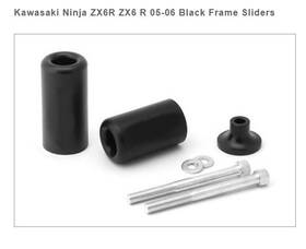 Cp-mt219-fs043-blk Sportbikelites Frame Slider Crash Protector Kit Ft05-ft06 Kawasaki Zx-6r Zx-6rr 636 Black