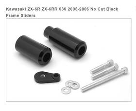 Cp-mt219-fs046-blk Sportbikelites No Cut Frame Slider Crash Protector For Ft05-ft06 Kawasaki Zx-6r Zx-6rr 636 Black