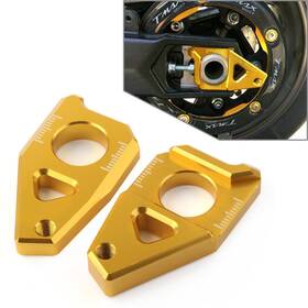 Successsssusa 550744623152 Axle Spindle Chain Adjuster Blocks For Yamaha Yzf R1 Fz8 Fz1 Tmax 530 Motor Gold
