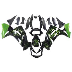 650r Tuesday Er-6f 06-15 #caitues Black Green Fairings Kit For Kawasaki 2006 2007 2008 Ninja Body
