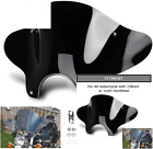Ws021ba Universal Motorcycle Cruiser Windshield Windscreen With Mounting Kit Black