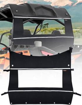 Zidiyoruo 760701289042 Cfmoto Rear Windshield - Soft And Waterproof Pvc Back Window Compatible Black