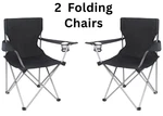 Ozark Trail Basic Quad Folding Camp Chair With Cup Holder, Black, Adult 2 Count. Fixed Price $16.00.