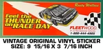 Feel The Thunder On Race Day - Vintage Original Vinyl Decal Sticker Nascar. Fixed Price $10.14.
