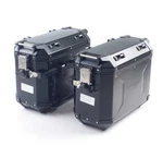 Pair Of Aluminum Side Cases, Black, 37+37L, Original A9500885, Tiger. Fixed Price $1102.65.