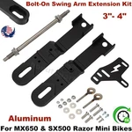 Bolt-on Swing Arm Extension 3"- 4" Stretched Upgrade Kit For Razor MX650 SX500. Fixed Price $75.99.